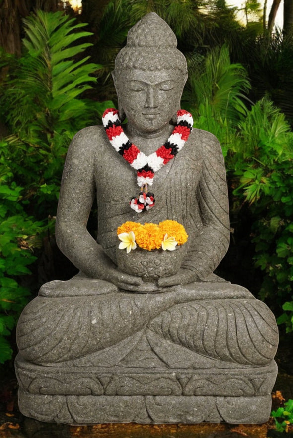 Bali Buddha Statue With Pot Planter Hand Carved Stone 1200mm Height (777)