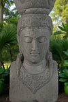 Giant Bali Statue Pot Planter Hand Carved Stone 1520mm Height Stone Base (818)