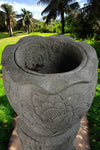 Giant Bali Statue Pot Planter Hand Carved Stone 152cm Stone Base (818)