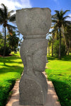 Giant Bali Statue Pot Planter Hand Carved Stone 152cm Stone Base (818)