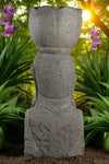 Giant Bali Statue Pot Planter Hand Carved Stone 1520mm Height Stone Base (818)