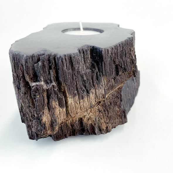 Petrified Wood Single Tealight Candle Holder (E)